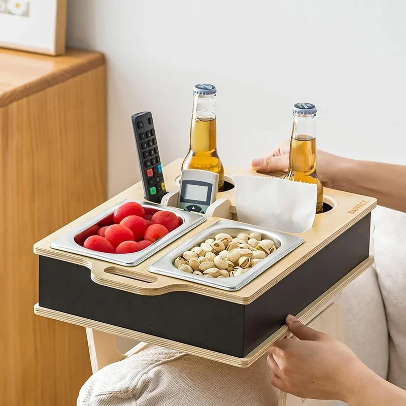 Food Snacks Drinks - Прямоугольный бамбуковый поднос, настольный держатель с