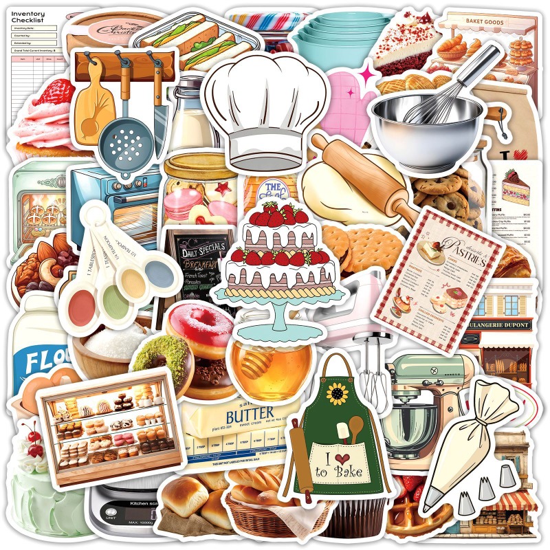 Food Good Snacks - 50 шт. водонепроницаемых декоративных наклеек с