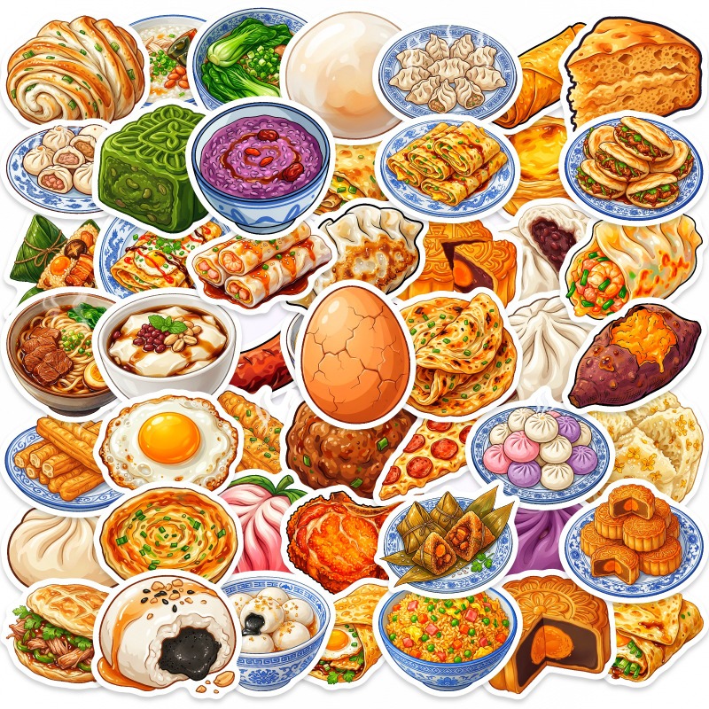 50 шт. наклеек с изображением  – обзор и цена Food Good Snacks