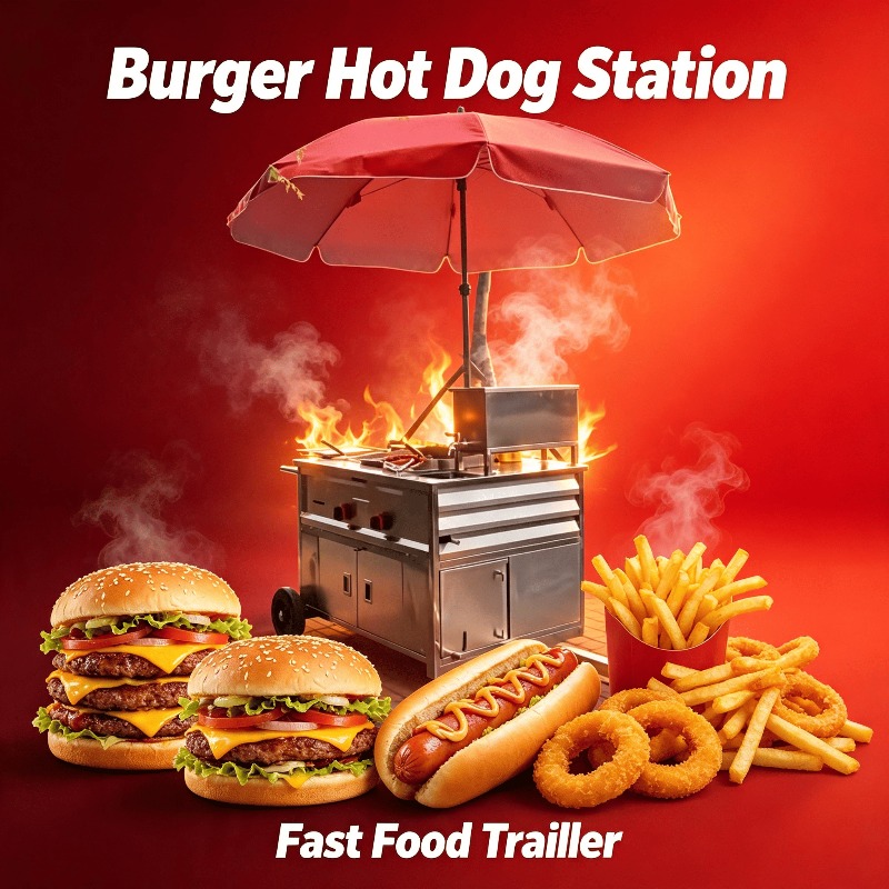 Мобильная уличная тележка для  – обзор и цена Fast Food With Snacks